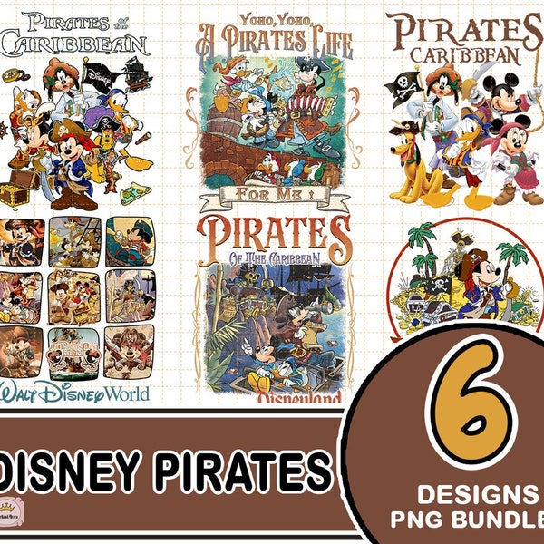 Mickey And Friends Pirates Caribbean Png Bundle | Pirates Of The Caribbean PNG | Mickey Minnie Pirates | Pirate Cruise | Digital Download