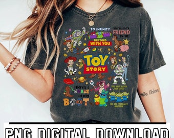 Scarica la maglietta retrò di Toy Story / Download istantaneo / Hai un amico in me / Camicia di compleanno di Toy Story PNG