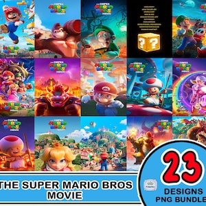 Super Mario Bros Poster Digital Print Wall Decor, Super Mario Clipart, Printable Mario Poster, Mario All Star Png Images, Instant Download