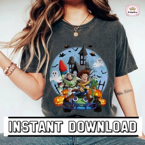 Retro Toy Story Halloween Digital Print, Toy Story You've Got A Friend In Me PNG, Woody and Buzz Lightyear Halloween, Sublimation Design