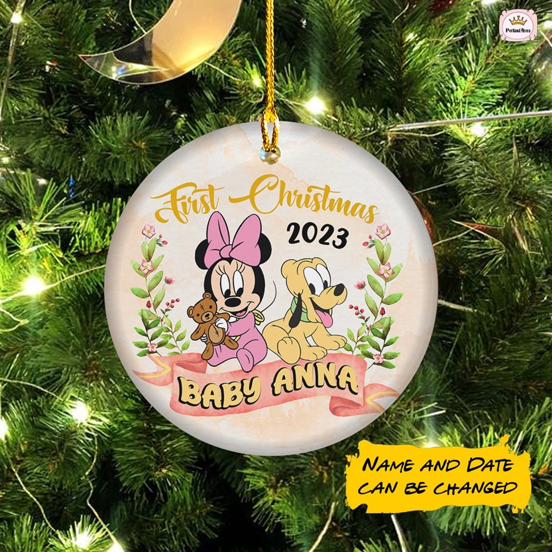 Minnie Mouse Ornament Personalized Baby's First Christmas - Etsy