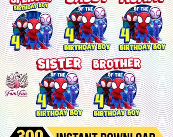 Spiderman Birthday PNG, Custom Age Birthday Boy Design, Spider Hero Party PNG File, Kids Birthday Digital Download