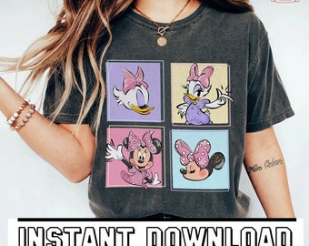 Sofort Download | Vintage Minnie Und Gänseblümchen Clipart | Minnie Maus Daisy Duck Png | Minnie Maus | Daisy Duck Trip Shirt |