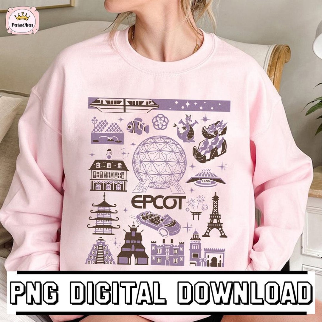 Epcot Center Vintage Style Png | Epcot Festival Shirt | Figment Epcot ...