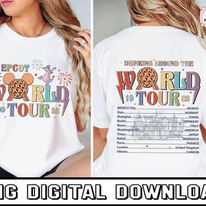 Retro Epcot trinkt um die Welt Tour 2025 Png, Epcot Welttournee Png, Disneyland Epcot Herunterladen, Epcot Welttournee Png Sublimation
