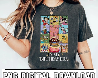 Descarga digital / Mickey y amigos en mi era de cumpleaños Camisa Descargar / Mickey y amigos PNG / Cumpleaños familiar PNG