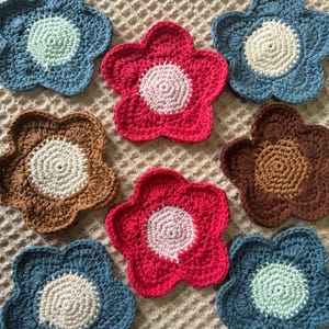 Cute Crochet Coasters | Flower Coasters | Home Decor | Eco Friendly | 2000&#39;s Home Decor