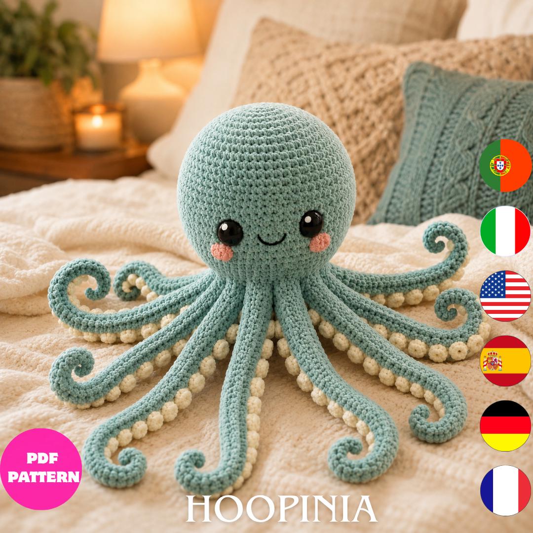 30 Octopus Crochet Patterns for Amigurumi, Plushies, Keychains, and Statement Makes 26 Mint Curly Octopus Pattern