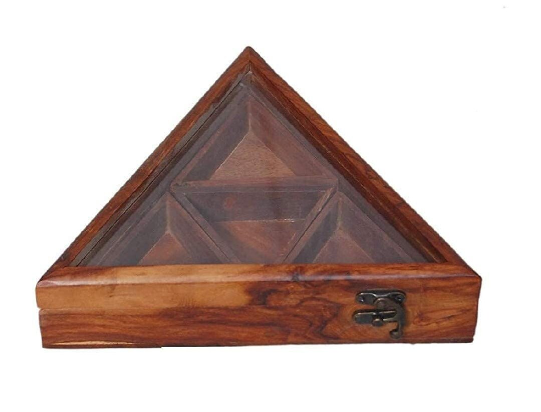 Triangular Spice Containers Triangular Wooden Spice Box for Kitchen Spice Box for - Etsy
