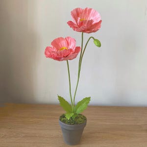 Papaveri di carta / Regalo per giardino fiorito / Primo anniversario / Regali di carta / Fiori di carta