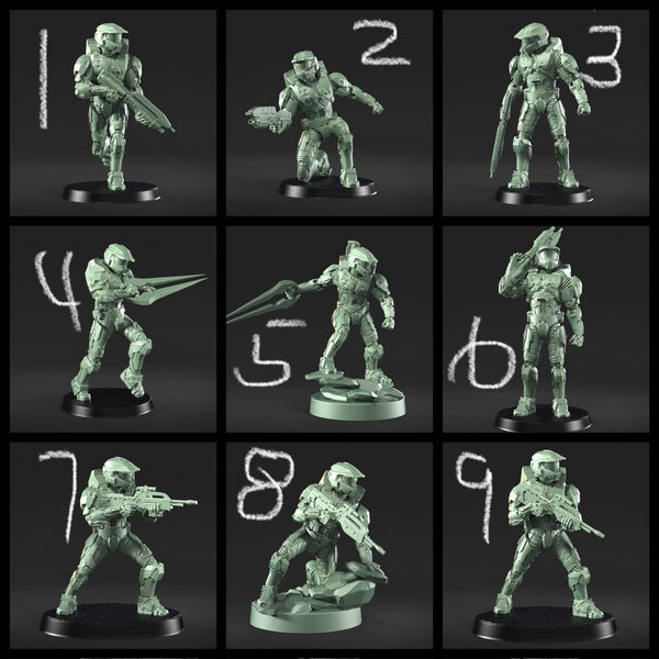 Exquisite 1:48 Resin 3D Printed Halo Master Chief Fan Art Miniatures - Unpainted and Unprimed!