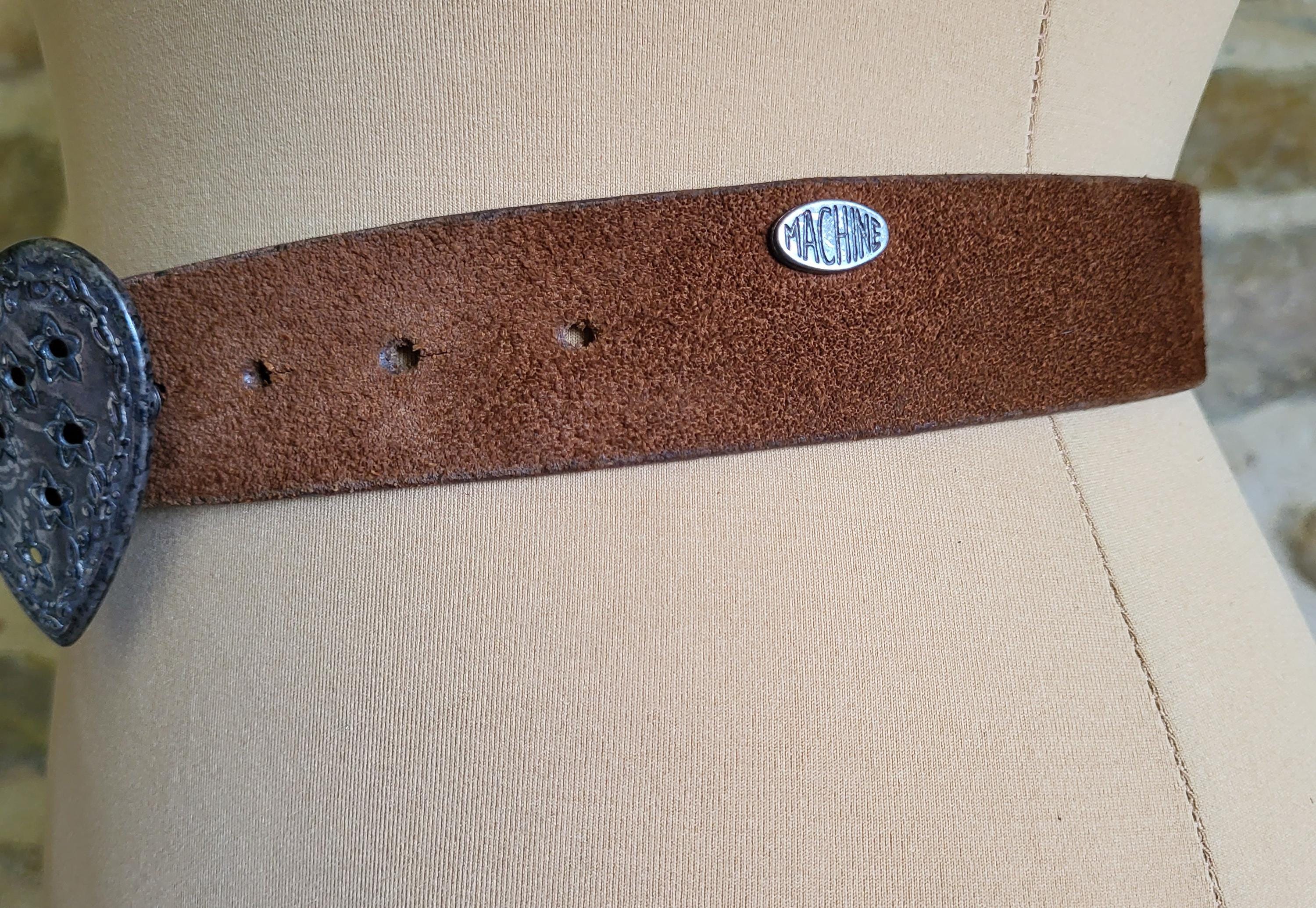 Leather/Suede Heart Charm Belt from Paris YVES SAINT LAURENT Love heart charm belt – Vintage Carwen main image 4