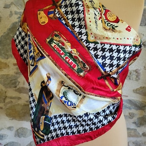 Golf club silk scarf, USA Open Golf, square head scarf, gift for golfer