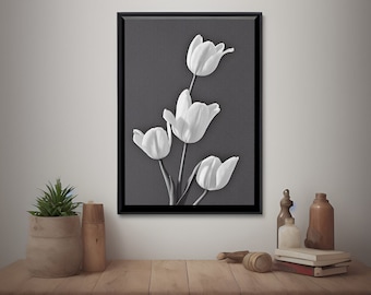 Print Tulip Wall Art Printable Tulip Minimalist Boho floral Nature Abstract home decor fine Art prints download