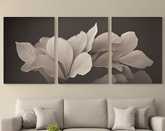 3 piece Wall Art Flower Set of 3 Digital Art Printable tryptic Boho trendy minimalist triptych Gallery Abstract home decor prints download