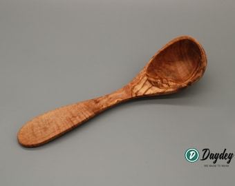 Handgemaakte pollepel van olijfhout | ca. 30 cm | Naturel | Houten pollepel voor koken en serveren | Houten keukenhulp