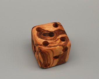 Pen holder for desk | Shape cube | L. approx. 6 cm | made of olive wood | Handmade
