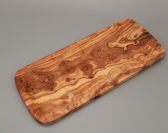 Rechteckige Platte aus Olivenholz | L. ca. 35 cm | Handmade