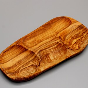 Olive wood compartment plate 3 or 4 compartments – Serving plate made of olive wood – Handmade – Tapas board – Gift idea kitchen natural wood