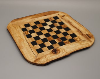 Rustic chess game without chess pieces | Playing area selectable | made of olive wood |Handmade