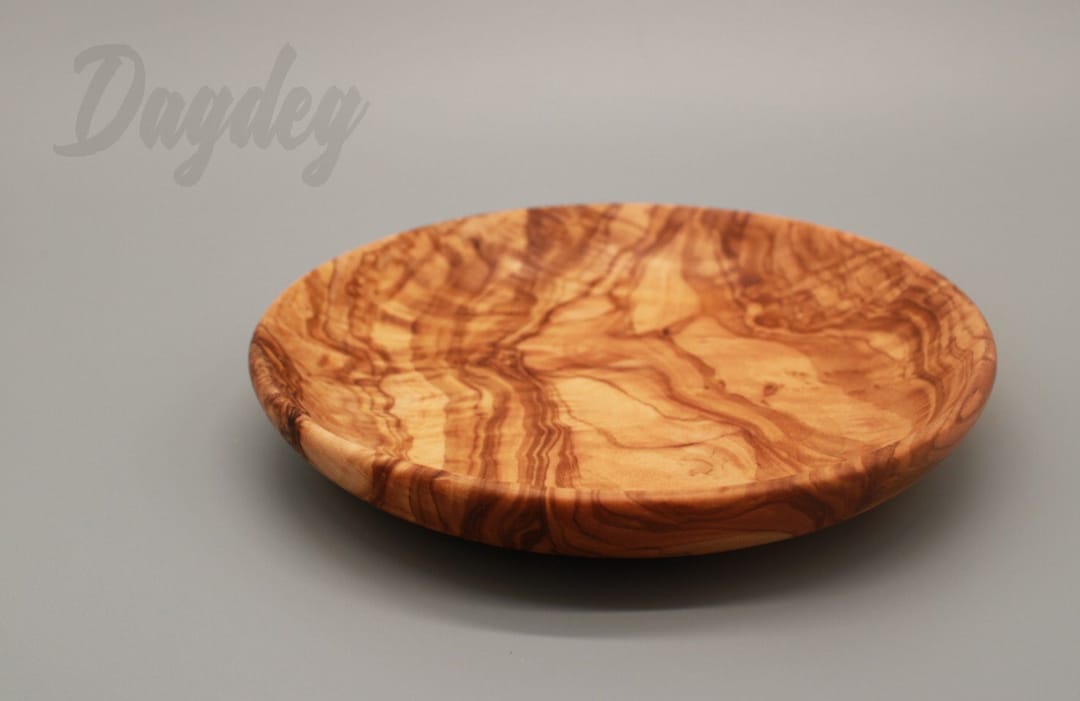 Olive Wood Plate Round Handmade Etsy
