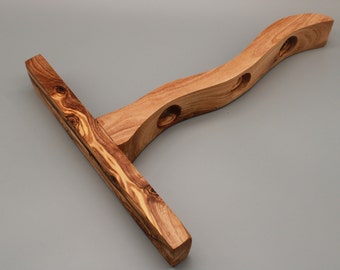 Olive wood bottle holder for 3 bottles | Handmade | Wooden wine holder | Kitchen gift idea | Rustic | Handmade wine rack