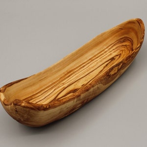 Rustic olive wood bread bowl | Handmade wooden bowl | Natural wood serving bowl | Length selectable | Decoration & Kitchen