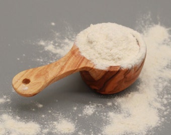 Olive wood measuring spoon | Flour spoon & coffee spoon | Handmade | Ø 5 cm | Wooden kitchen utensils | Natural - Sustainable