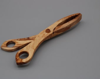 Fine grill tongs, kitchen tongs, serving tongs | made of olive wood | Handmade