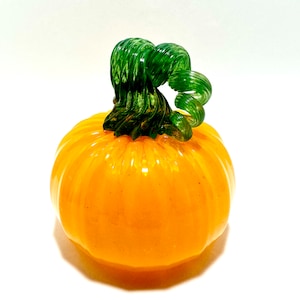 Medium Orange Glass Pumpkin