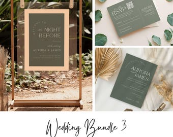 Elegant Wedding Invitation Suite: Minimalist Canva Template (Digital Download)