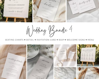 Minimalist Wedding Invitation Suite: Editable Canva Template (Digital Download)