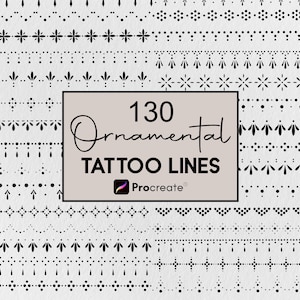 130 lignes de tatouage ornementales, kit d'outils de tatouage pour Procreate