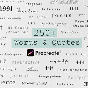 250+ Words & Quotes Procreate Stamps