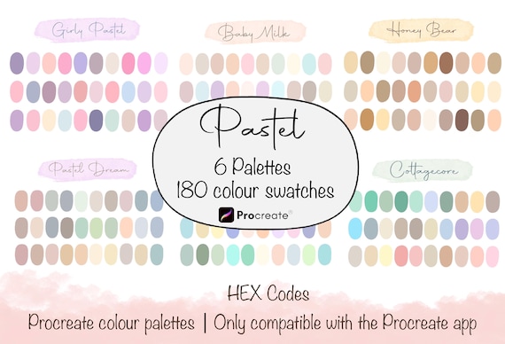 Pastel Color Palette, Procreate Color Palette bundle, Procreate Color Swatches, Procreate tools