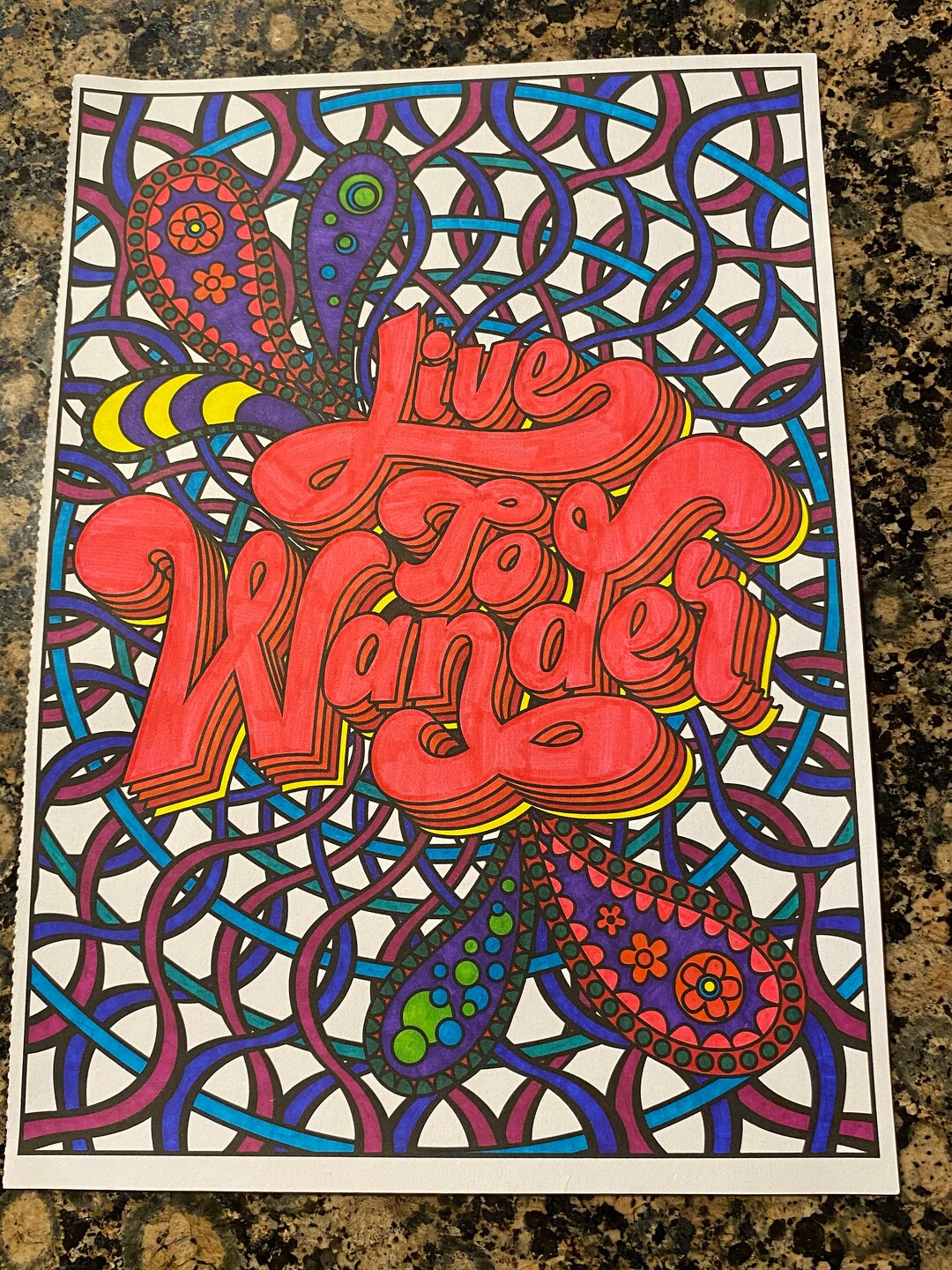 Finished Coloring Page Etsy