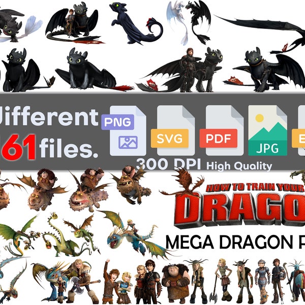 How to Train your Dragon PNG, Train your Dragon SVG, PNG Pack, Sticker, Clipart, digital paper, Transparent, invitation, Alphabet, Bundle