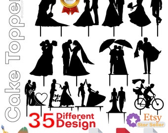 Bruidstaart Topper Svg LASER DXF EPS, Mijnheer mevrouw Bruidstaart topper grappig, verjaardagstaart Topper, Gepersonaliseerde bruiloft topper Lasergesneden bestand