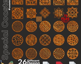 Pakiet Coaster svg DXF EPS, podkładka pod napój svg, podkładka pod kawę svg, powiedzenie o herbacie svg, podkładka pod alkohol svg plik cięty laserowo, plik coaster