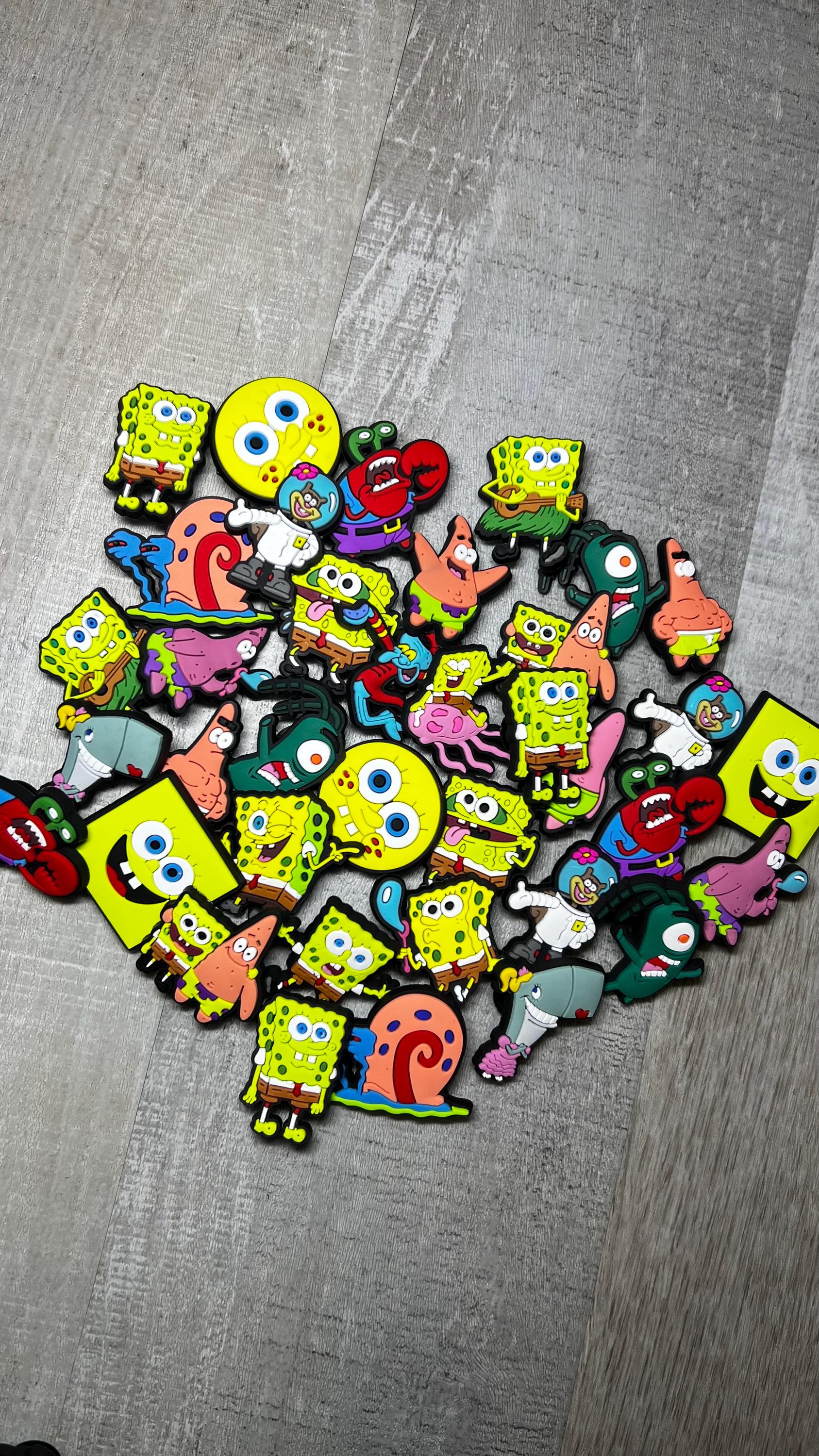 spongebob and patrick croc charms
