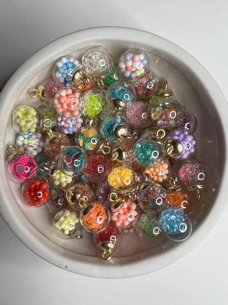 Glass Ball Charms Glass Ball Pendants Globe Charms Etsy