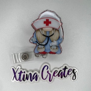 Gnome Nurse Badge Reels | Retractable ID Badge Reels | Medical Badge Reel