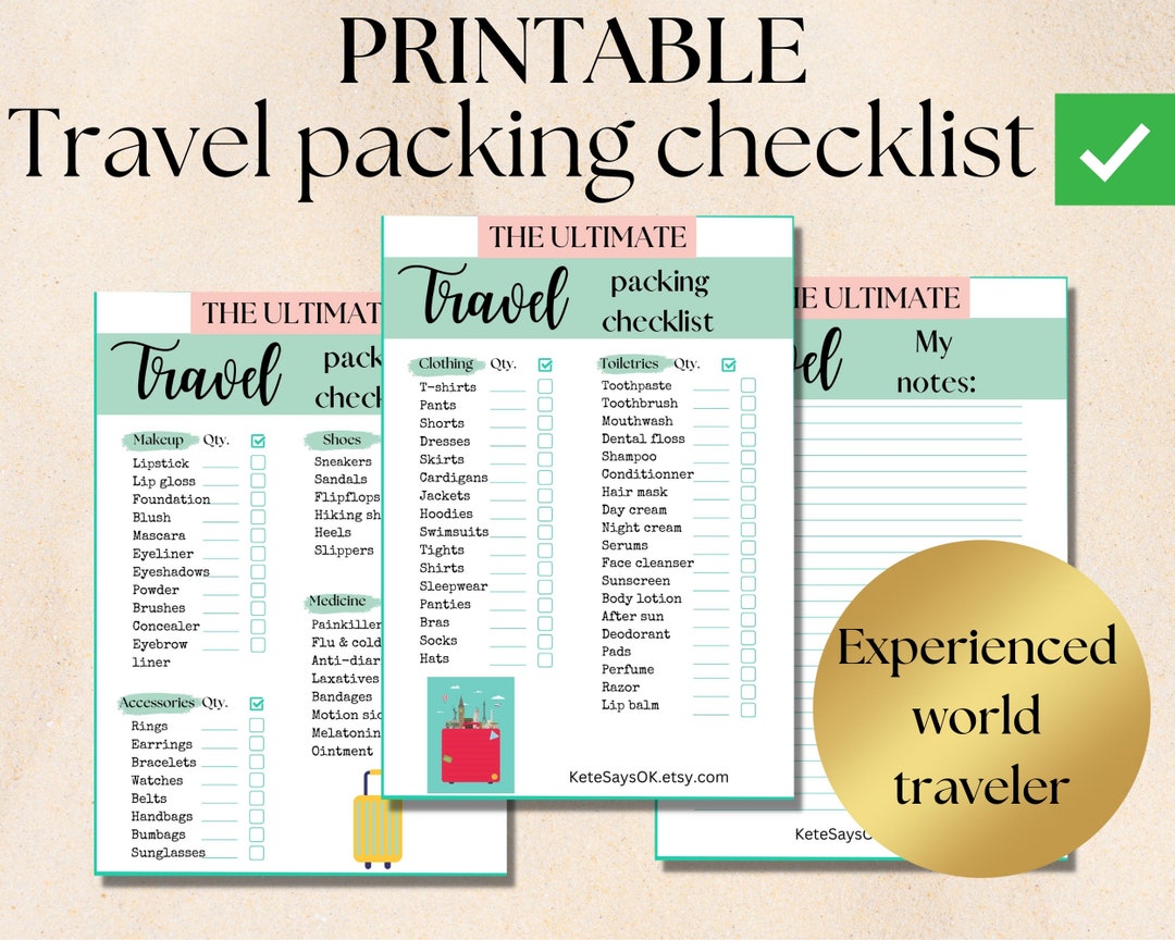 2023 Ultimate Travel Checklist for Girls. Created by a World Traveler ...