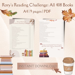 Rory's Reading Challenge: All 408 Books She's Been Reading in the TV Series. 9 Pages PDF File. Instant Download for Bookworms