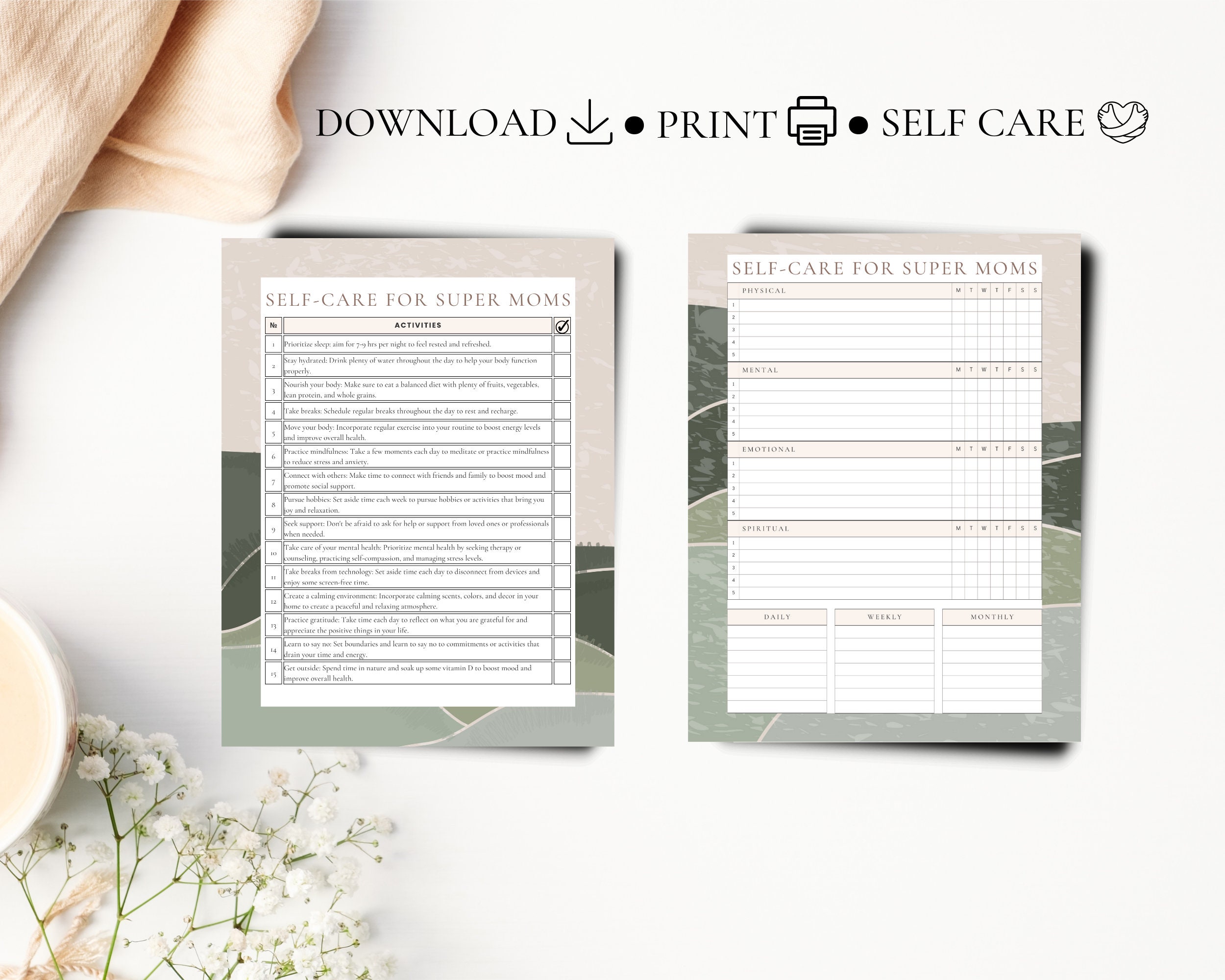 Self-care Checklist for Moms: Printable Checklist to Nourish - Etsy Australia