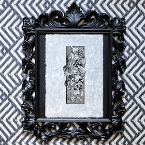 Linogravure originale imprimée à la main - Tarot - La Mort