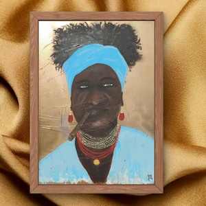 Cuadro decorativo mural "Mamá Cubana" 60x80 cm