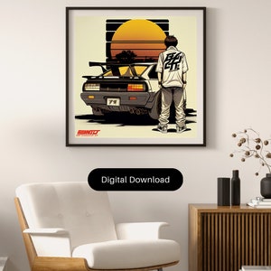 Anime Car | Initial D style | Digital art DOWNLOAD ONLY
