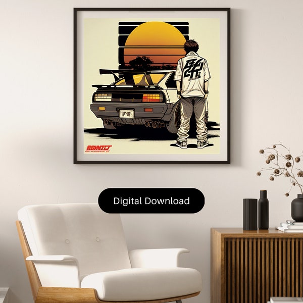 Anime Car | Initial D style | Digital art DOWNLOAD ONLY