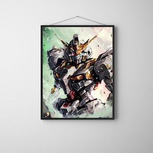 Battle Worn Gundam Water Color Style Poster | Anime Poster | Watercolor Style Anime | Gundam Poster
